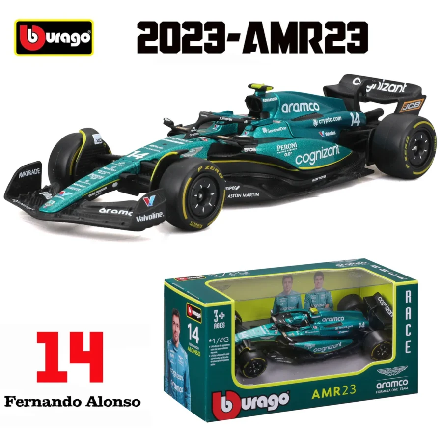 Bburago 1:43 2024 RB20 SF24 W14 W13 SF23 MCL60 RB19 RB18 W12 F1 Racing Formula Car Static Simulation Diecast Alloy Model Car - Image 2