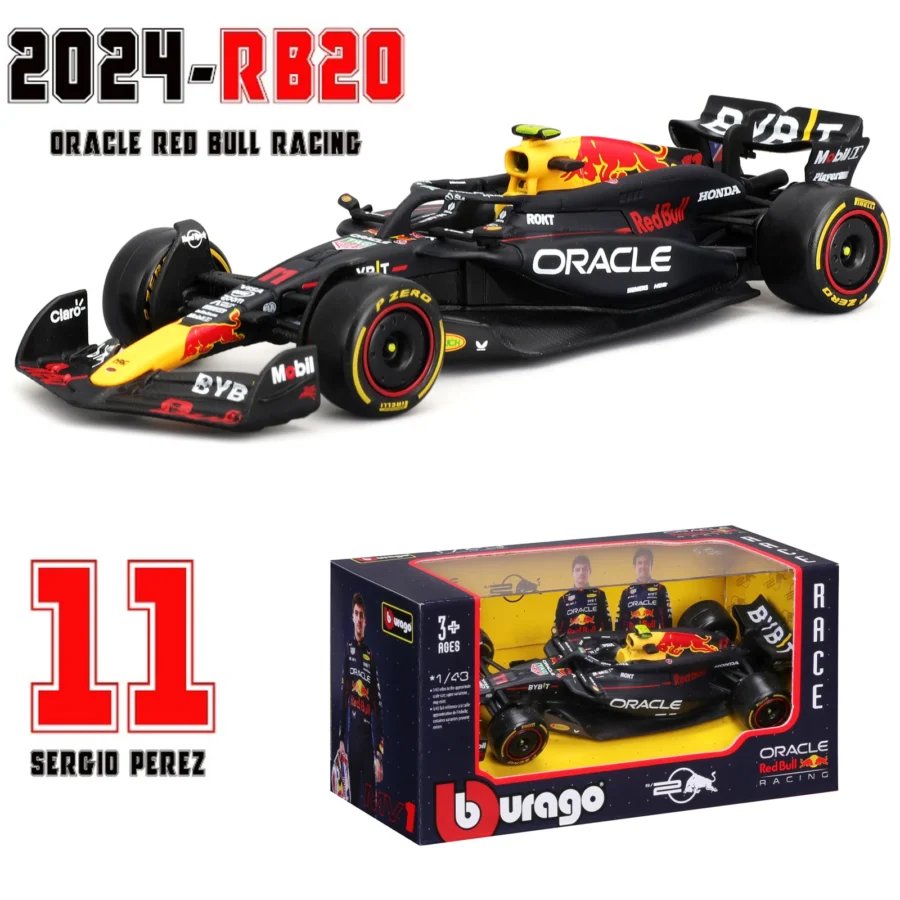 Bburago 1:43 2024 RB20 SF24 W14 W13 SF23 MCL60 RB19 RB18 W12 F1 Racing Formula Car Static Simulation Diecast Alloy Model Car - Image 9