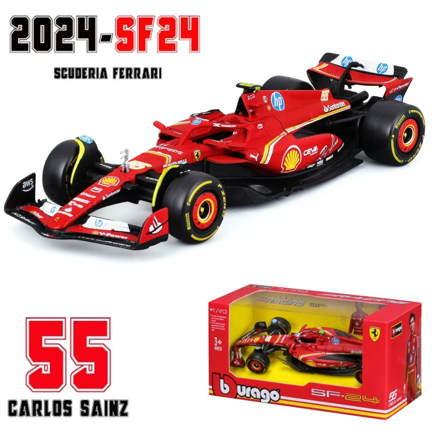 Bburago 1:43 2024 RB20 SF24 W14 W13 SF23 MCL60 RB19 RB18 W12 F1 Racing Formula Car Static Simulation Diecast Alloy Model Car - Image 12